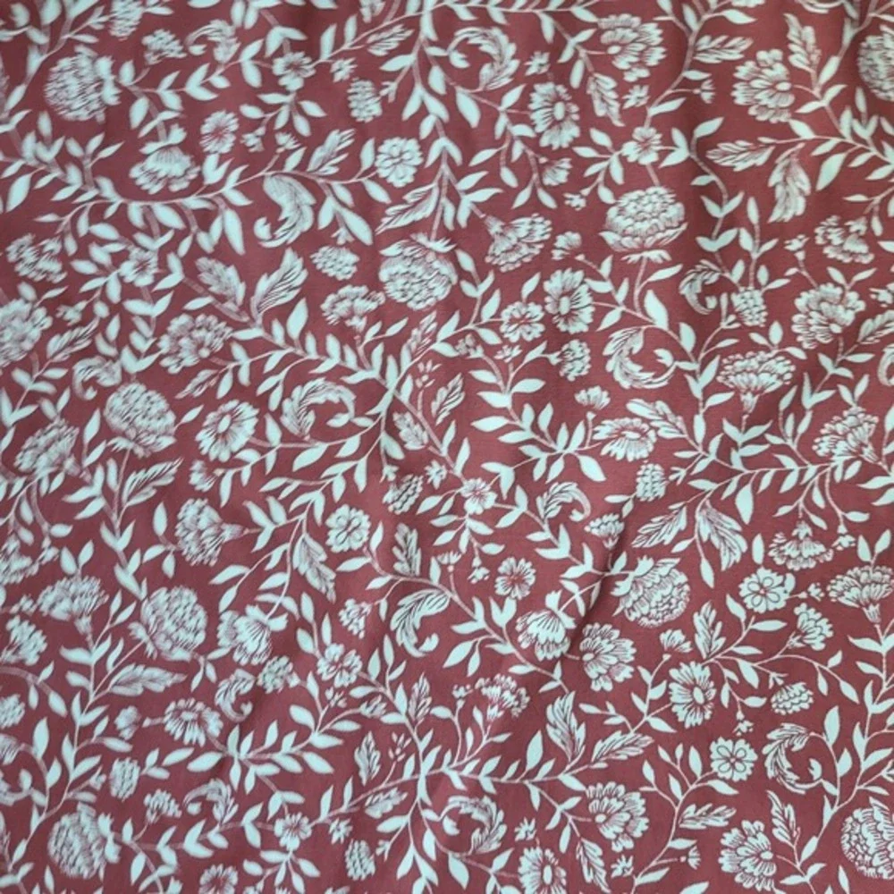 Ikea Evalouise Pillow Cover Red Rust/White Floral 20